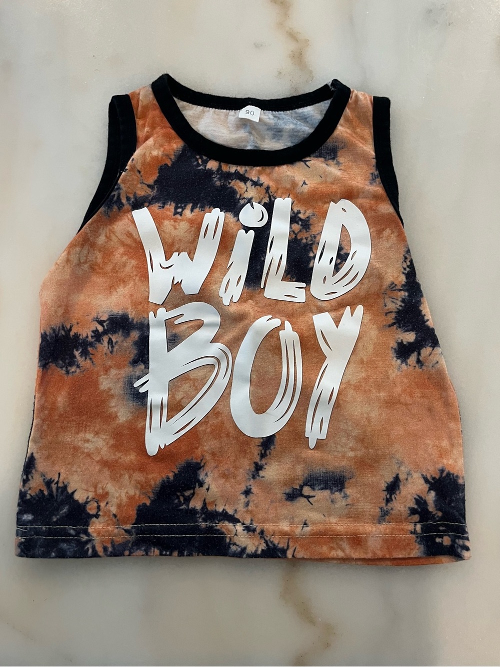 Wild Boy Tie-Dye Tank Top - Orange & Black